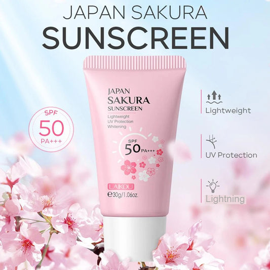Sakura SPF50 Sunscreen Cream – Brightening, Moisturizing UV Skin Protector.