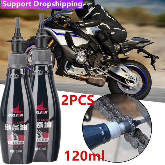 2PCS Motorcycle Chain Oil & Lubricant Kit 120ml – Long-Lasting Protection