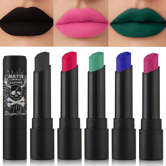 12 Colors Matte Waterproof Lipstick – Long-Lasting Velvet Makeup.