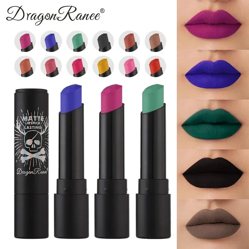 12 Colors Matte Waterproof Lipstick – Long-Lasting Velvet Makeup.