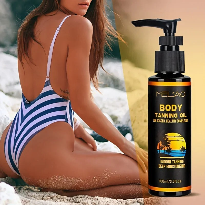 MELAO Tanning Oil – Fast Dark Tan with Ultra-Moisturizing Oils.
