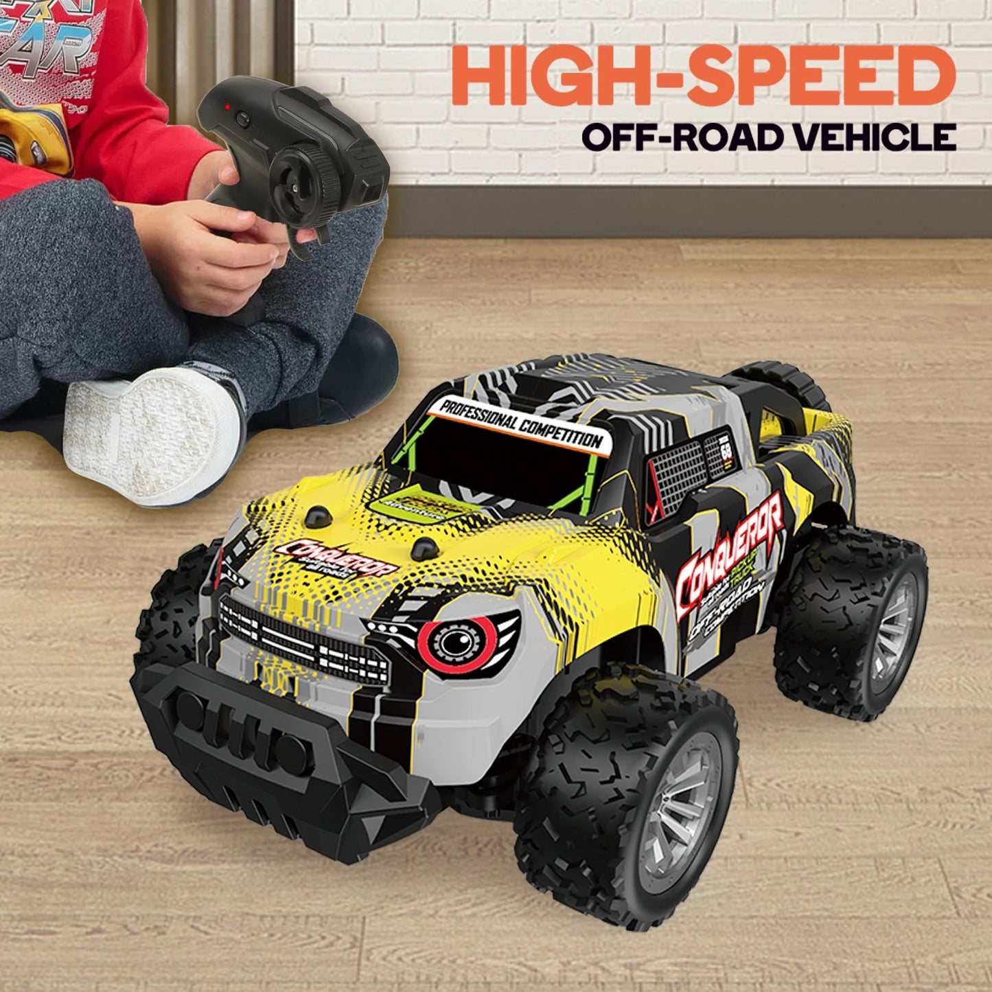 High-Speed Off-Road RC Car with Shock Absorber – All-Terrain Kids’ Toy Gift