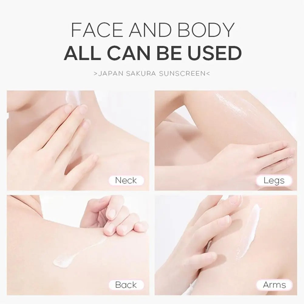 Sakura SPF50 Sunscreen Cream – Brightening, Moisturizing UV Skin Protector.