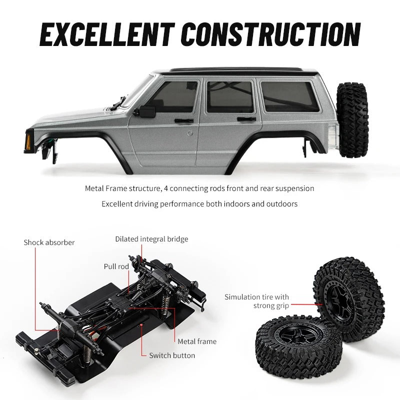 JJRC C8809 1:18 RC 4WD Crawler Jeep Model Car for Kids & Adults