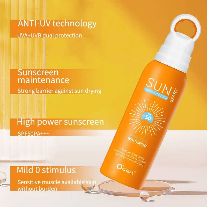 O‘cheal Sunscreen Spray 150ml – Moisturizing, Whitening & Anti-Aging UV Protection.
